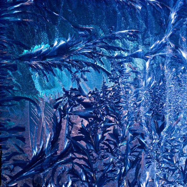 Frosty pattern on glass — Stock Photo, Image