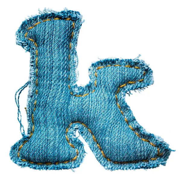 Handgemachte Kleinbuchstaben des Jeans-Alphabets — Stockfoto