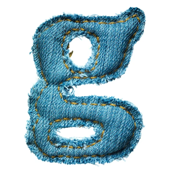 Handmade lowercase letter of jeans alphabet — Stock Photo, Image