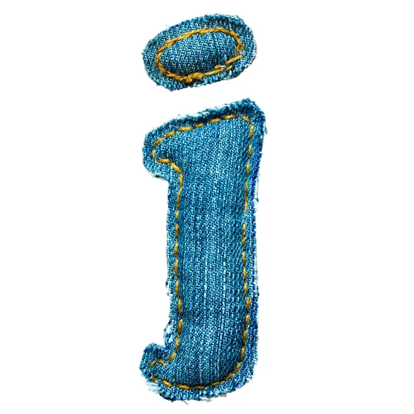 Handgjorda gemen i jeans alfabetet — Stockfoto
