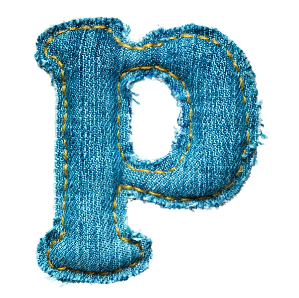 Ręcznie literę alfabetu dżinsy — Zdjęcie stockowe