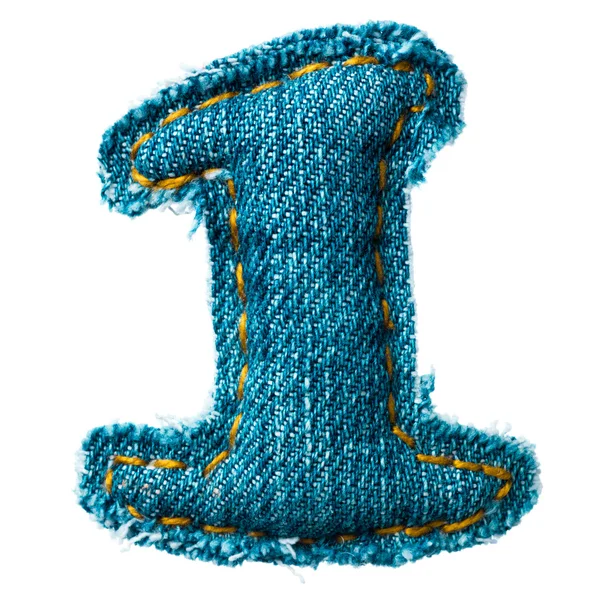 Dígito artesanal do alfabeto jeans — Fotografia de Stock