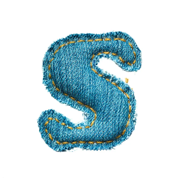 Letra minúscula artesanal de jeans alfabeto — Fotografia de Stock