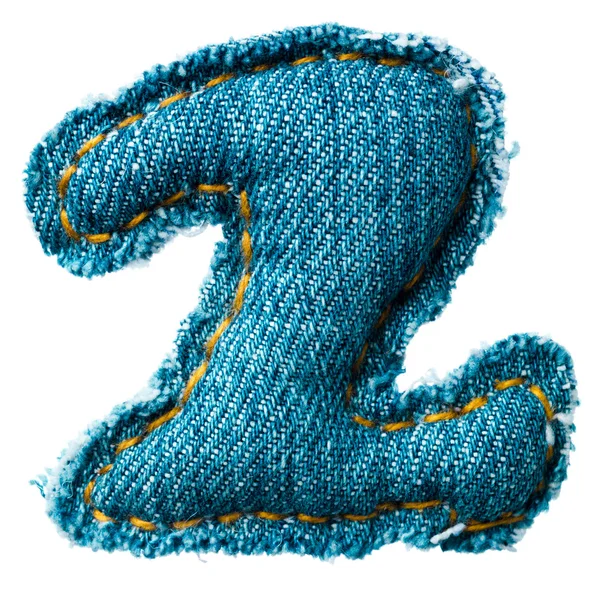 Handmade digit of jeans alphabet — Stok fotoğraf