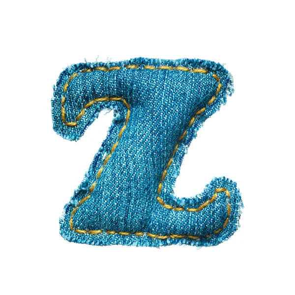 Handmade lowercase letter of jeans alphabet — Stok fotoğraf