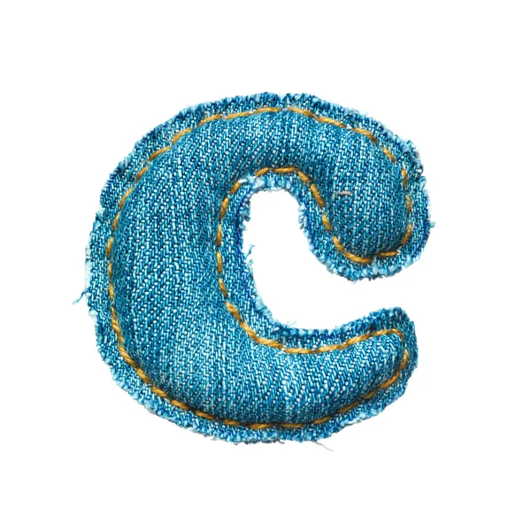 Handmade lowercase letter of jeans alphabet — Stock Photo, Image