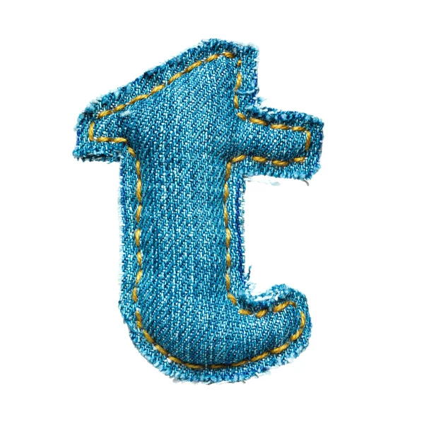 Handgemachte Kleinbuchstaben des Jeans-Alphabets — Stockfoto