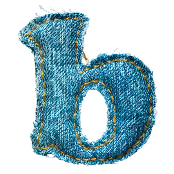 Ручная строчная буква джинсового алфавита — стоковое фото