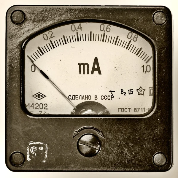 Vintage ancient voltmeter — Stock Photo, Image