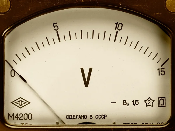 Vintage ancient voltmeter — Stok fotoğraf