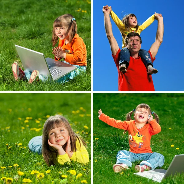 Familia disfrutar al aire libre — Foto de Stock