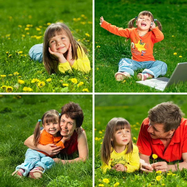 Rodzina cieszyć się na zewnątrz — Zdjęcie stockowe