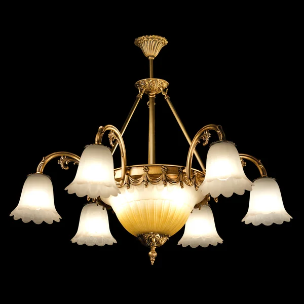 Chandelier in vintage style isolated on black — Stockfoto