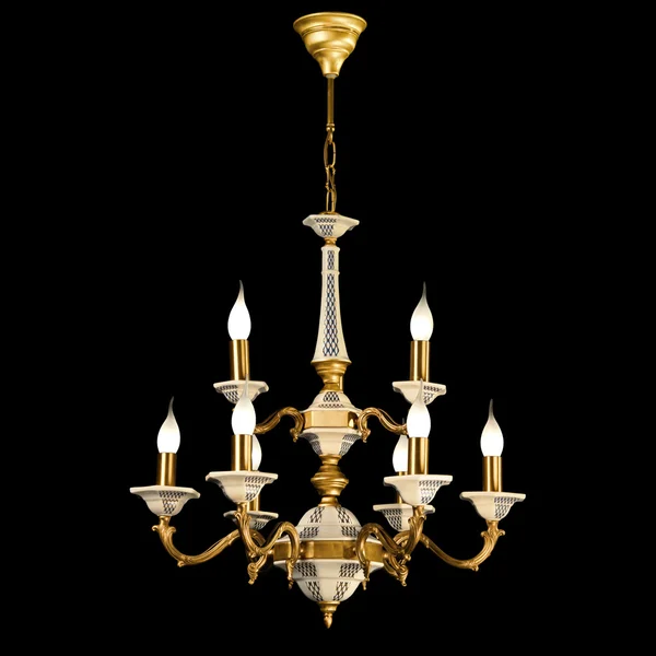 Chandelier in vintage style isolated on black — Stok fotoğraf
