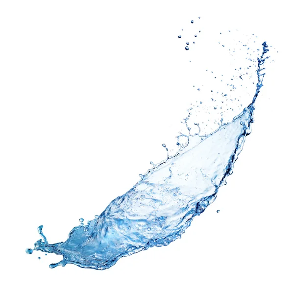 Kék víz splash elszigetelt fehér háttér — Stock Fotó