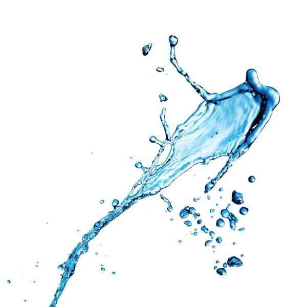 하얀 배경에 분리되어 있는 푸른 물보라 — 스톡 사진
