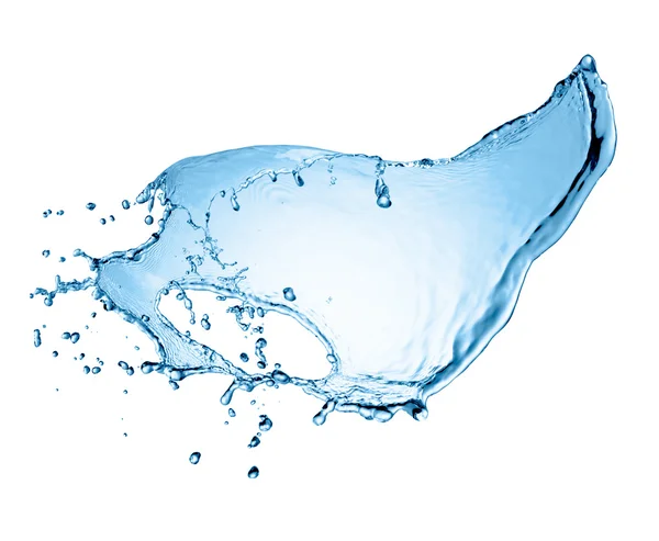 Kék víz splash elszigetelt fehér háttér — Stock Fotó