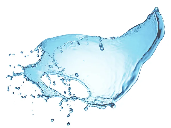 Salpicadura de agua azul aislada sobre fondo blanco —  Fotos de Stock