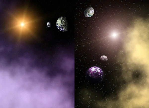 Absztrakt háttér kozmikus bolygó és a köd — Stock Fotó