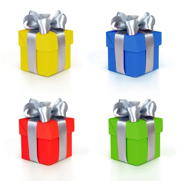 Sammlung von farbigen Geschenkboxen — Stockfoto