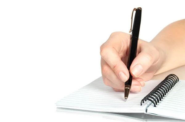 Pen in de hand schrijven — Stockfoto