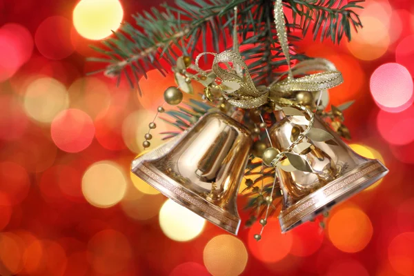 Golden Christmas tree decorations — Stock Photo, Image