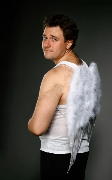 Pan anděl s bílými křídly — Stock fotografie