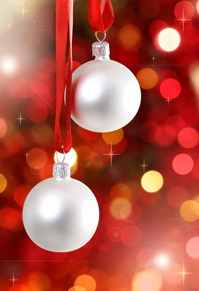 Decorações de árvore de Natal branco — Fotografia de Stock