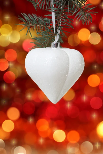 Vit julgran dekoration — Stockfoto