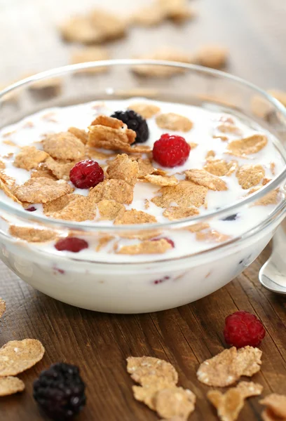 stock image Muesli with blueberry and raspberry