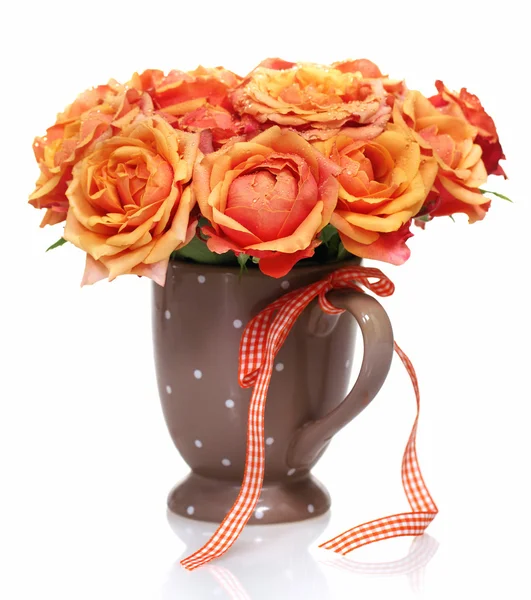 Букет з помаранчевих троянд — стокове фото