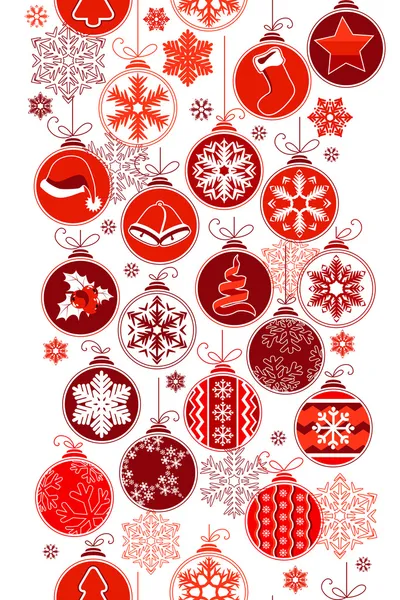 圣诞垂直无缝边框与球 — 图库矢量图片