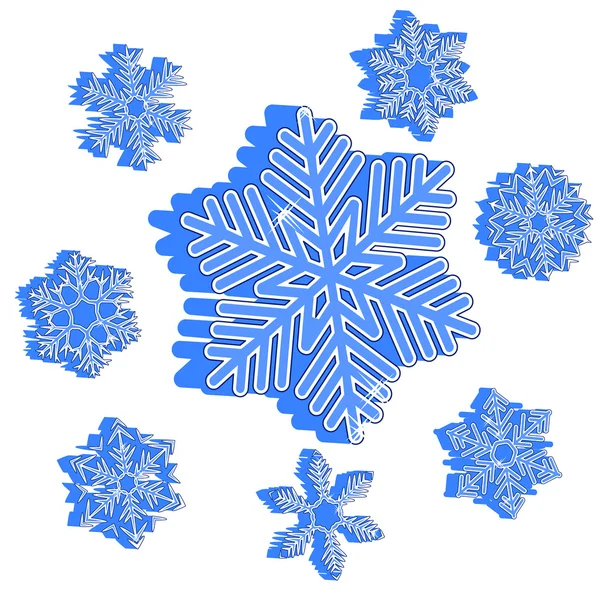 Jul snöflingor — Stock vektor