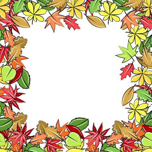Leeg frame gemaakt van de herfst bladeren — Stockvector