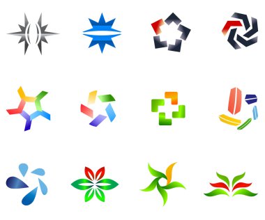 12 colorful vector symbols: (set 4) clipart