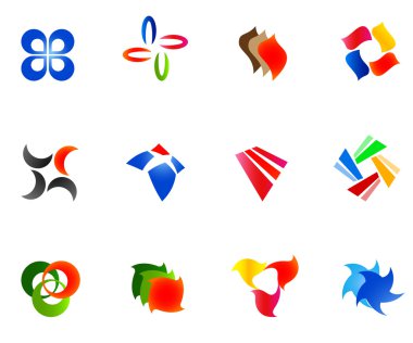 12 colorful vector symbols: (set 9) clipart
