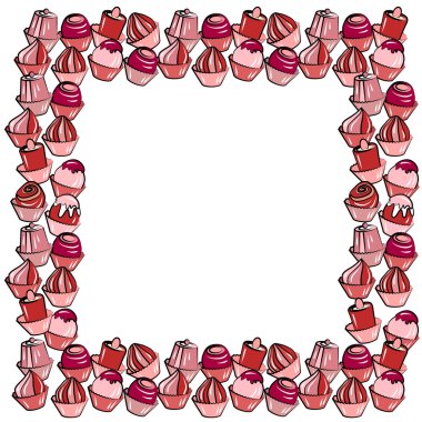 Blank frame with sweets clipart