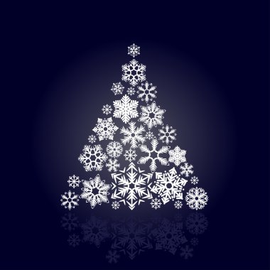 Kar tanelerinden yapılmış Noel ağacı