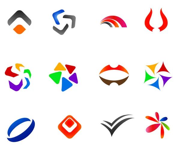 12 symboles vectoriels colorés : (ensemble 2 ) — Image vectorielle