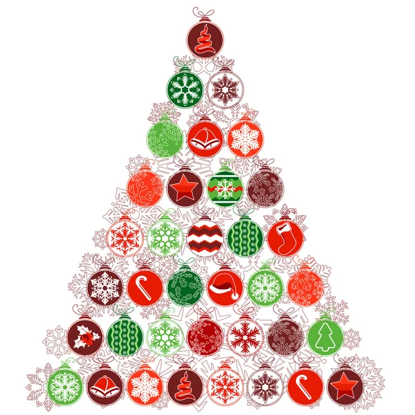 Christmas tree made of balls — Stock Vector