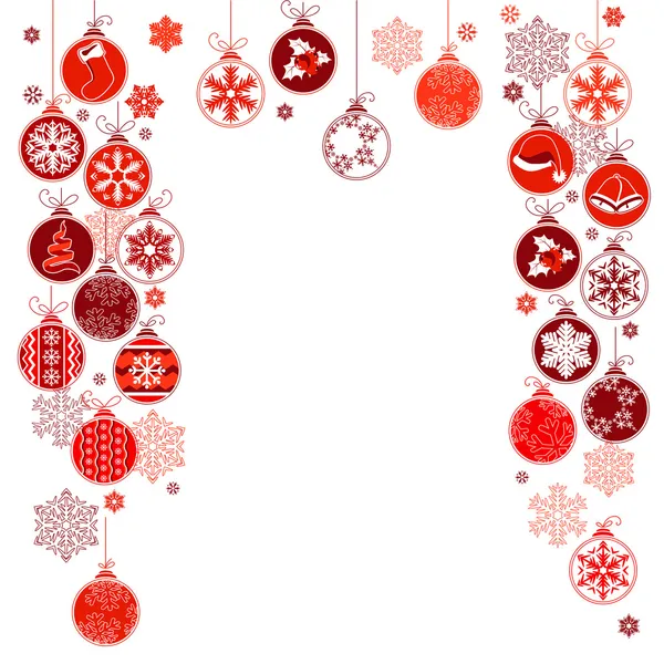 Prázdný snímek vánoční s visící koule — Stockový vektor