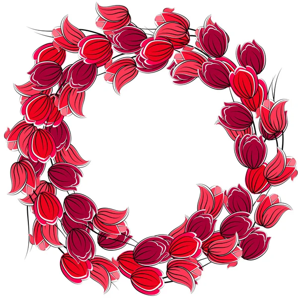 Cadre floral vierge avec tulipes — Image vectorielle