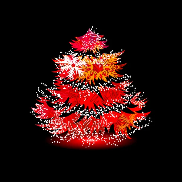 Árbol de navidad hecho de copos de nieve — Archivo Imágenes Vectoriales