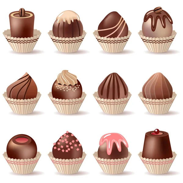 Sammlung verschiedener Süßigkeiten — Stockvektor