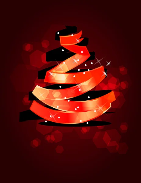 Christmas tree made of ribbon — Stock Vector