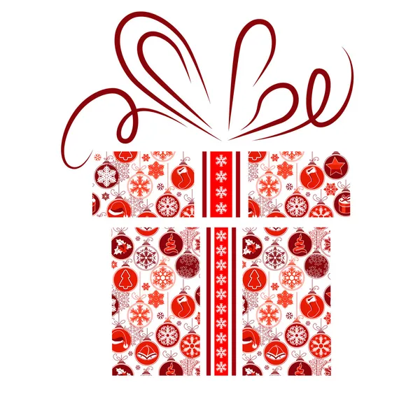 Gift box made of Christmas symbols — Stock Vector