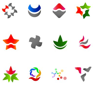 12 colorful vector symbols: (set 13) clipart