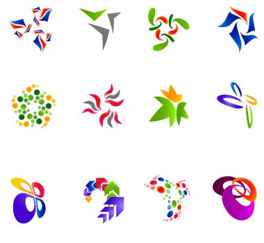 12 colorful vector symbols: (set 15) clipart