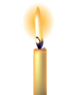 Candle isolated on white background clipart