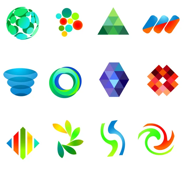 12 kleurrijke vector symbolen: (ingesteld 18) — Stockvector